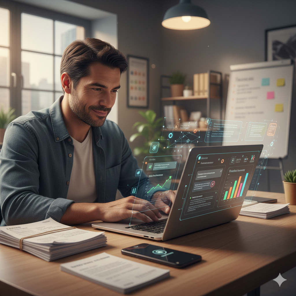 Ilustración de Inteligencia Artificial para negocios y emprendedores