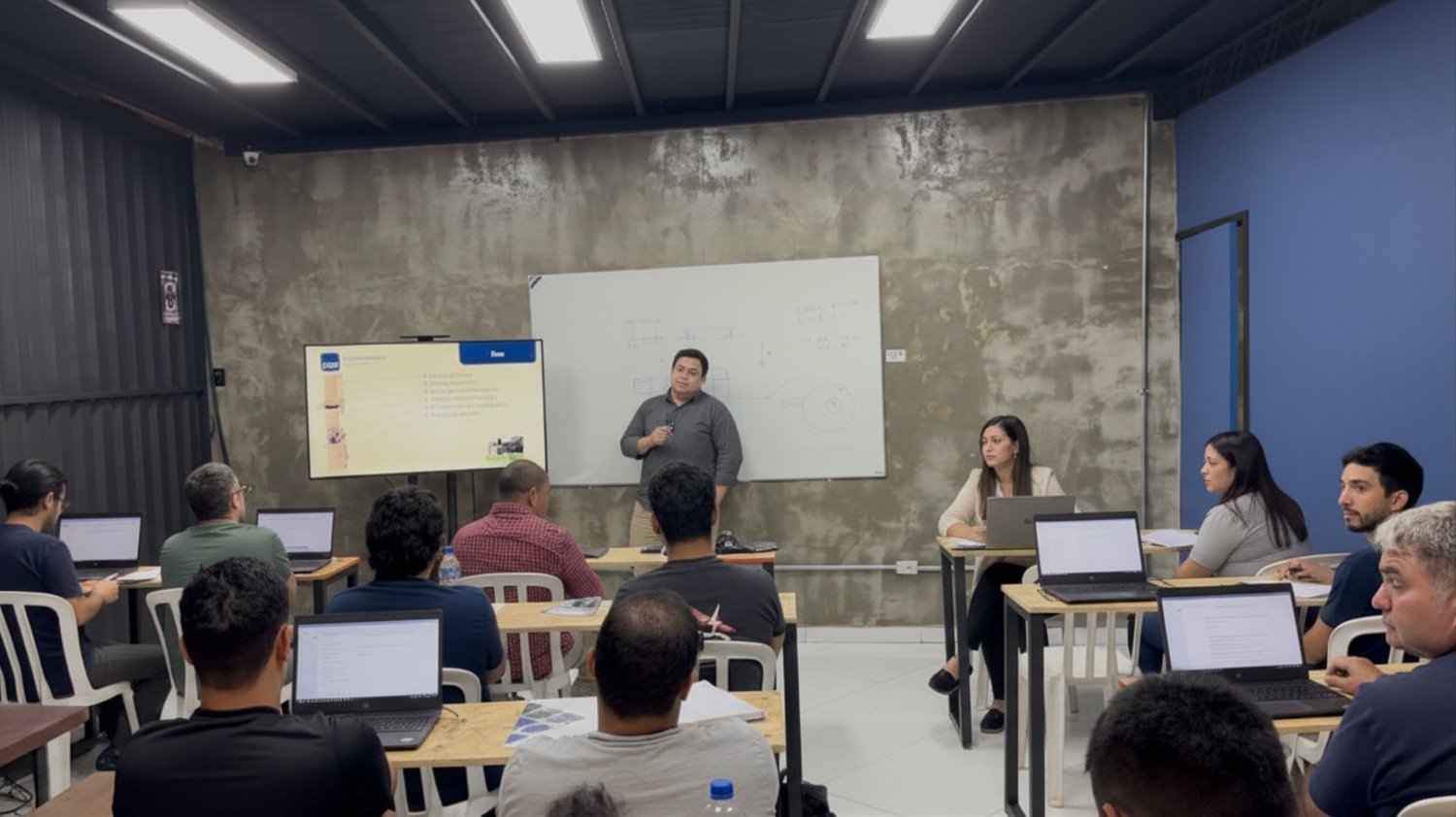 Foto del aula del curso de IA