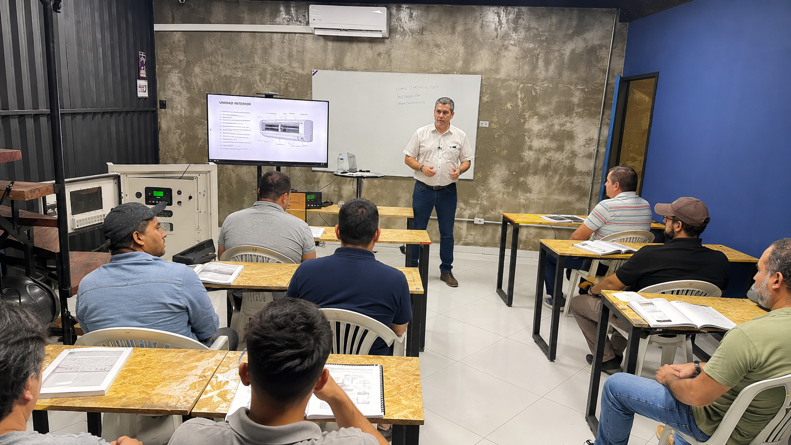 Clase presencial de aire acondicionado Split en Electroservis Academy