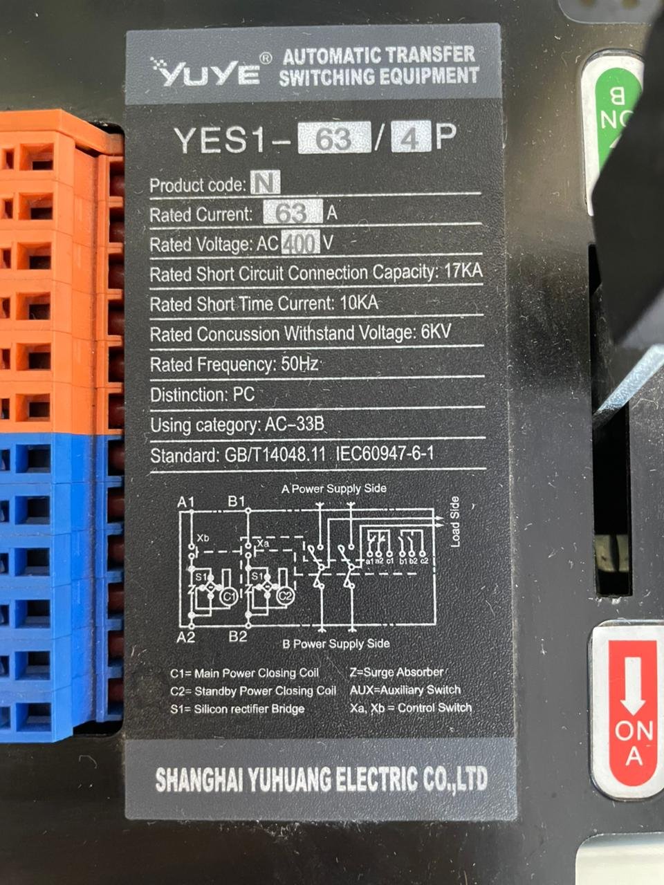 ATS 63 Amp Transferencia Motorizada